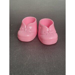 Miniature Pink Doll Shoes With Bow Design Cake Toppers Baby Shower